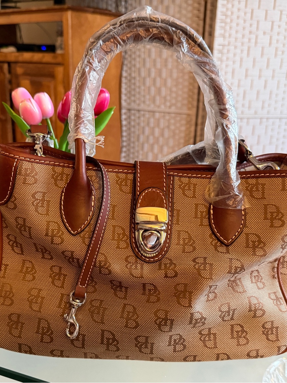 Brown Monogram Satchel Handbag - Designer-Inspired Women Bags